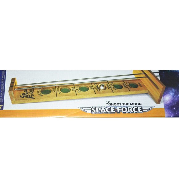 Vintage Space Force Shoot the Moon Puzzle Game Wooden Skill Toy Family Fun NIB - Picture 3 of 5